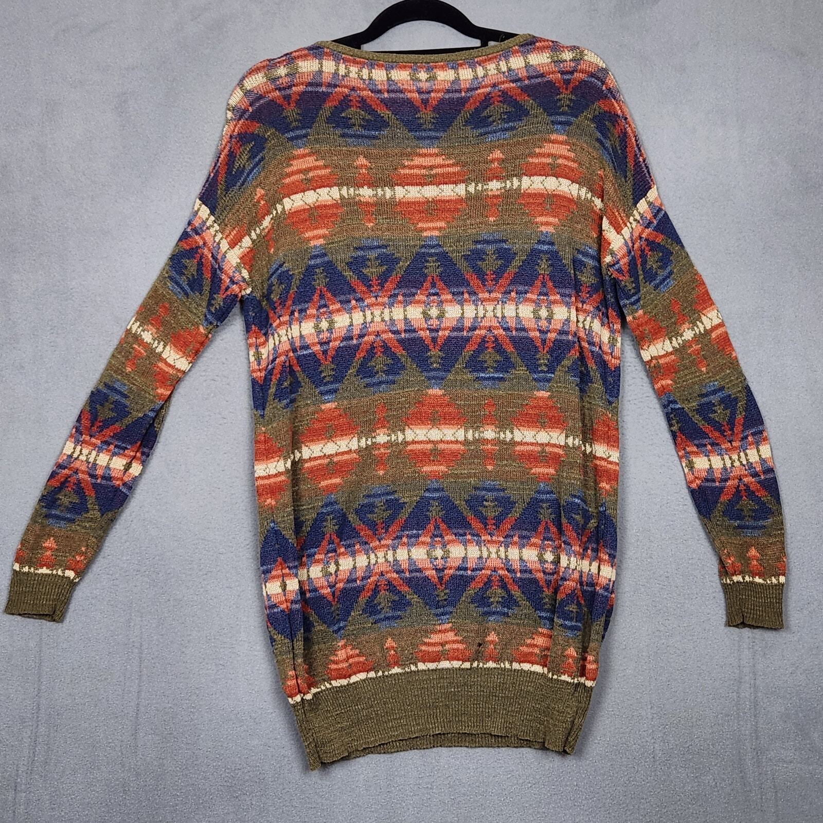 VTG DENIM AND SUPPLY RALPH LAUREN Sweater Dress Womens Medium Aztec Southwestern