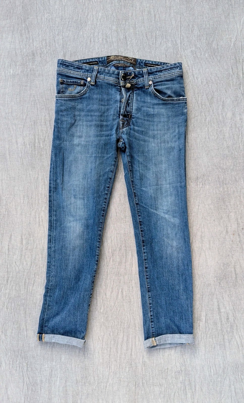 Jacob Cohën Handmade Italian Luxury Jeans 622 Comfort Silver-Plated Hardware W33