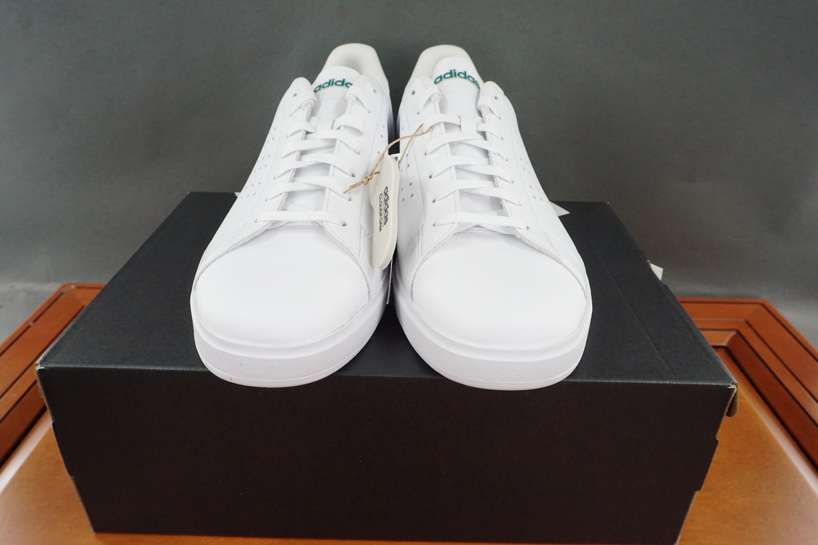 Adidas Advantage 2.0 Shoes Mens Size 12 White Green Cloudfoam Lace Up Comfort