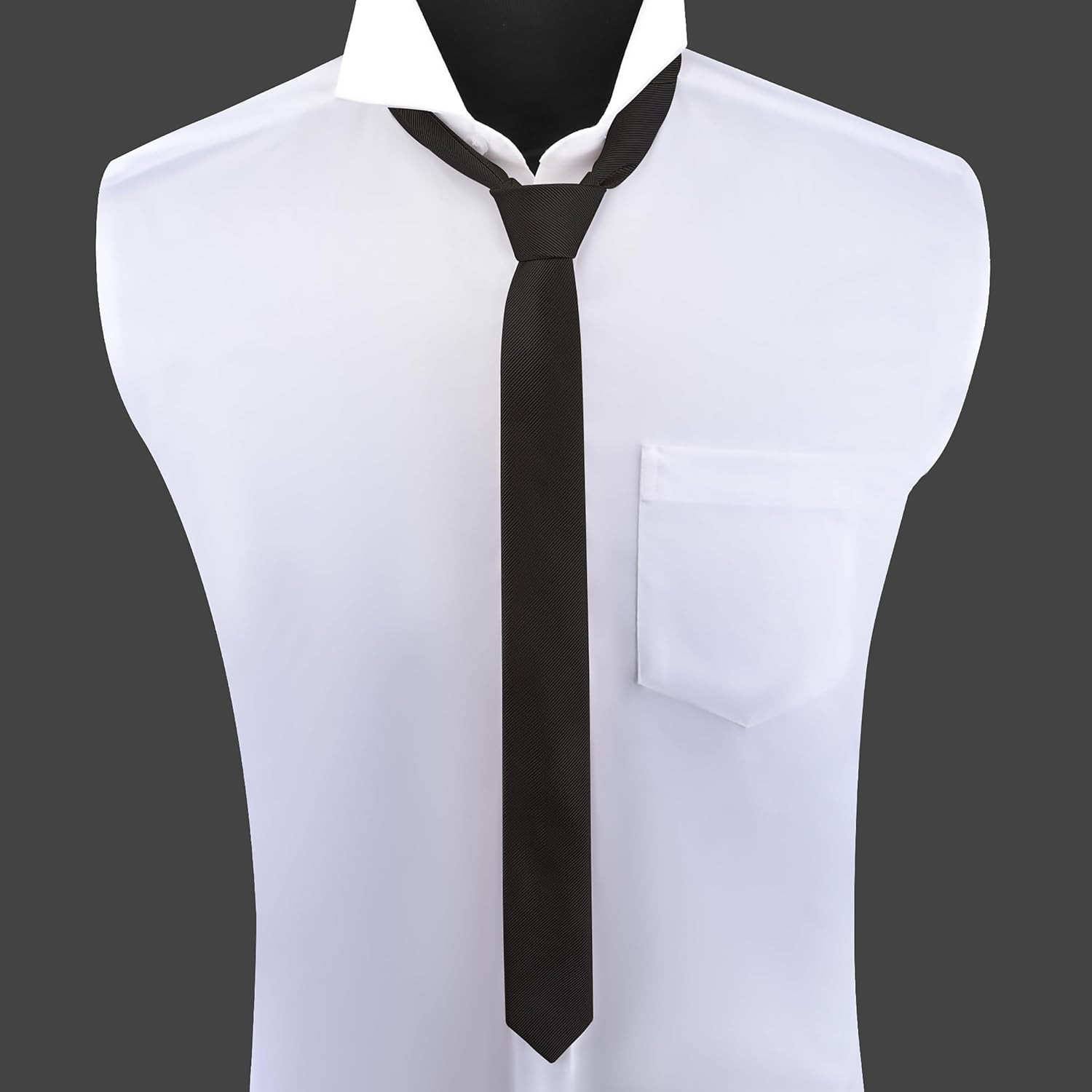 Men’s Skinny Ties Solid Color Formal Neckties 1.58″ (4CM) Slim Ties For Men