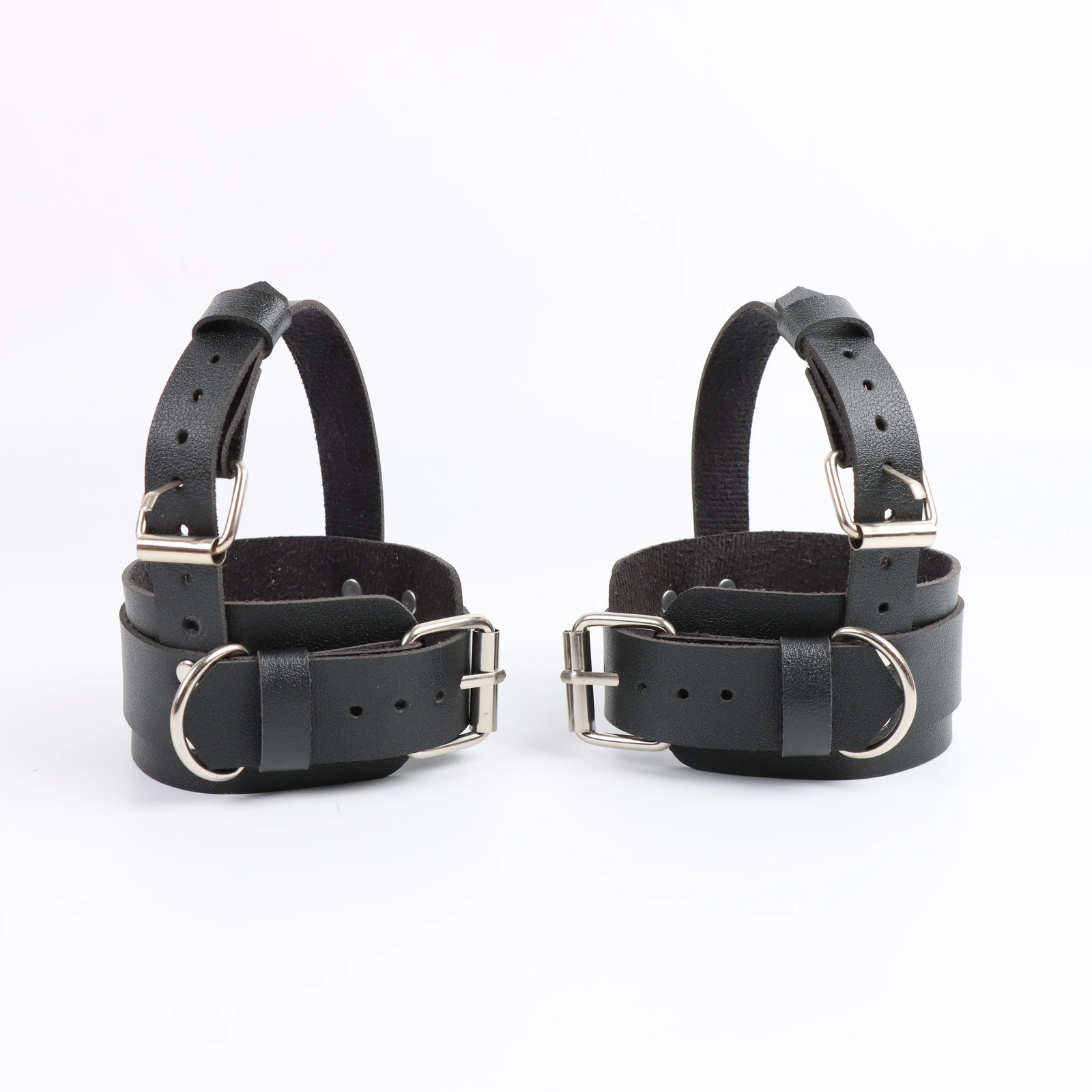 PU leather ankle strap match high heels stylish gothic women fashion accessories