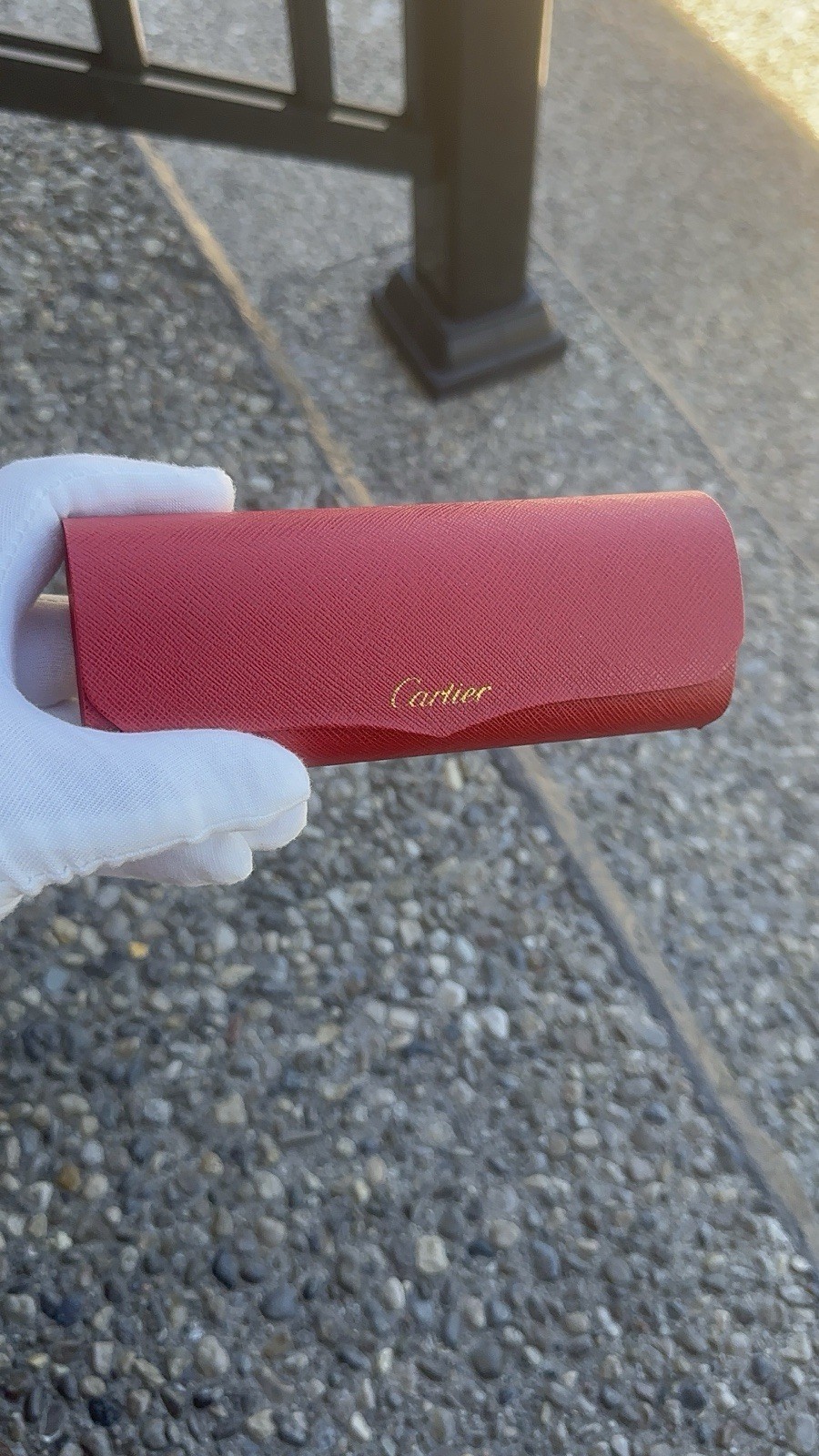 Cartier Big C Diamond Cut Brown Frameless Lens with Gold Frame