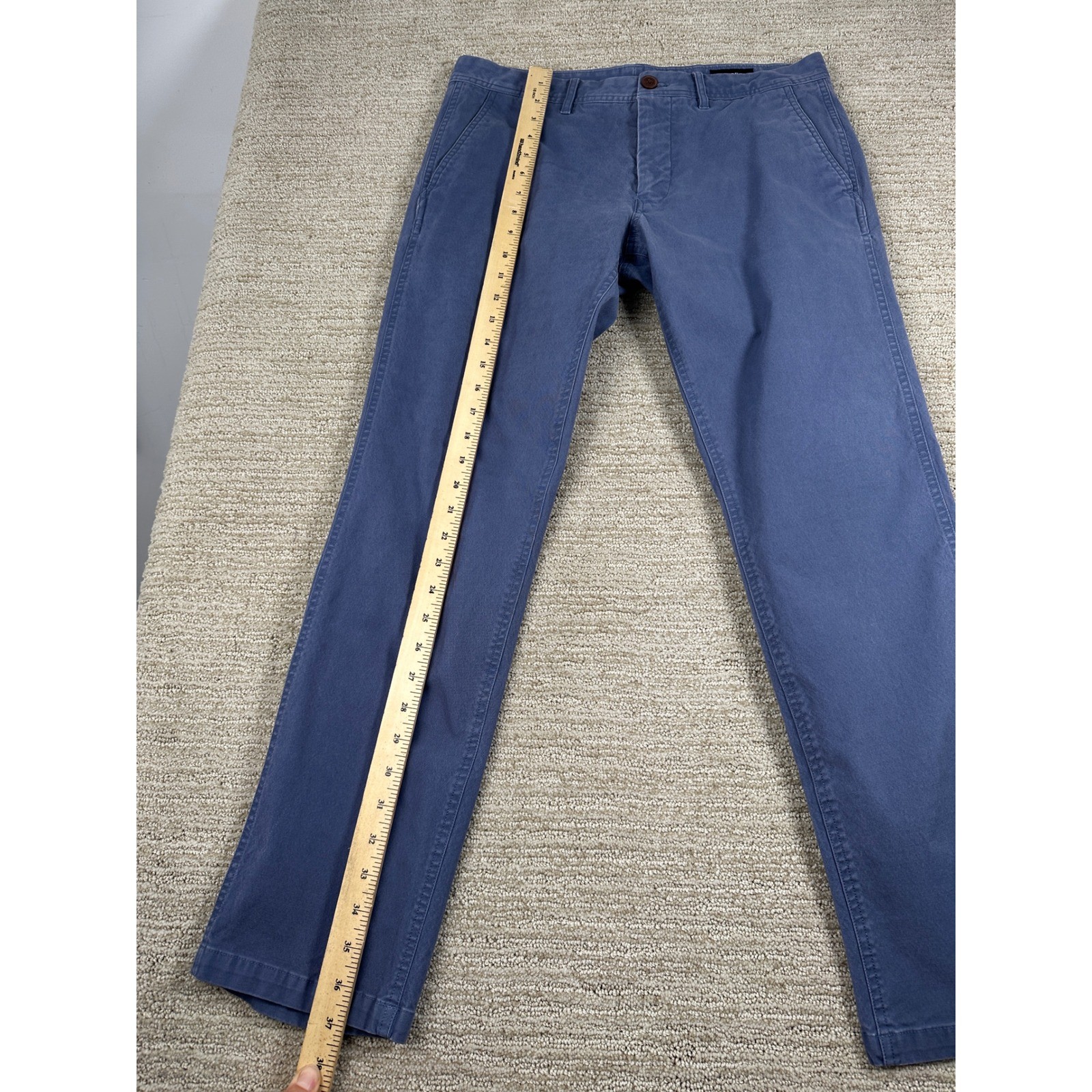 Bonobos Washed Chino Slm Fit Pants Blue Men 32×30 Cotton Stretch Casual Trousers