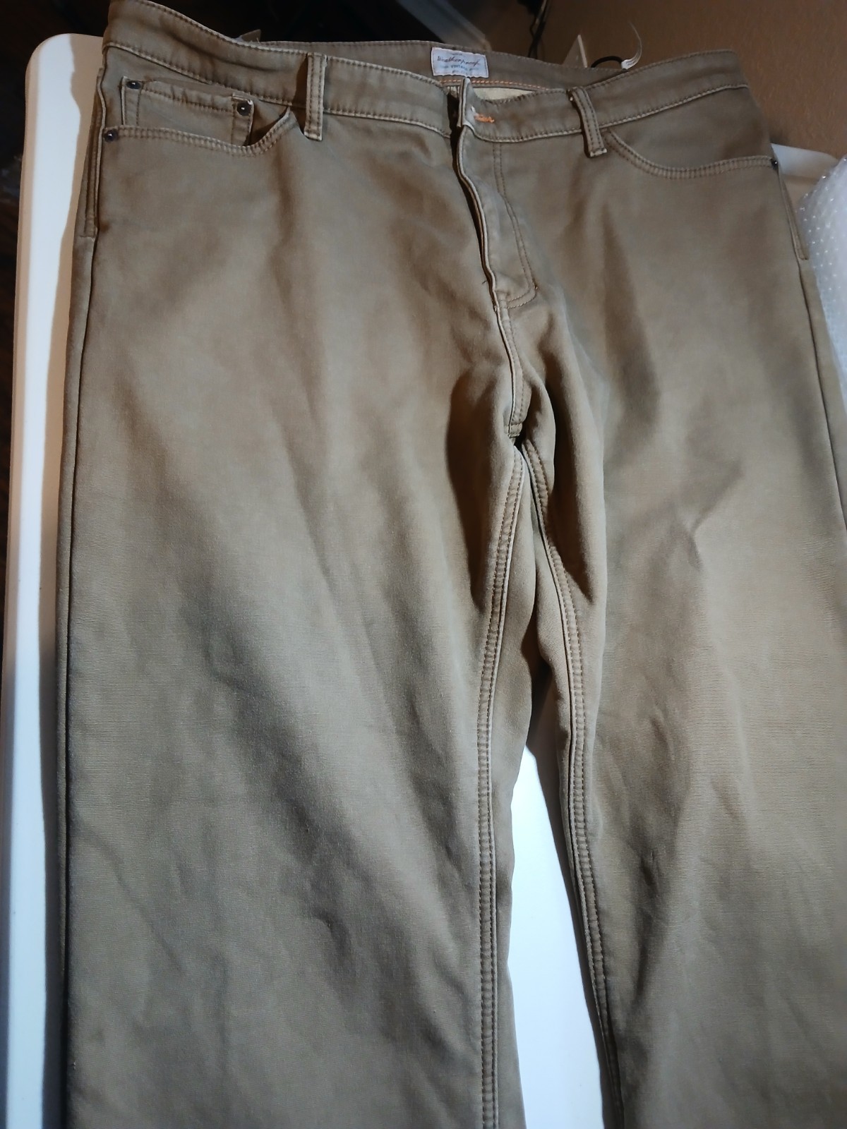 Weatherproof Vintage Men’s Regular Fit Brown Stretch Canvas Pants 40W Straight