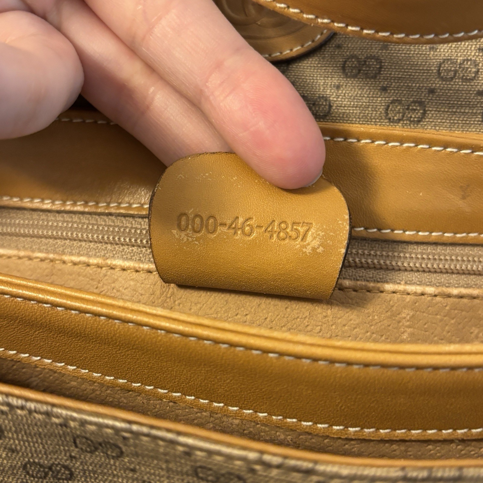 Gucci GG Monogram Shoulder Bag Gold Hardware Snap Closure
