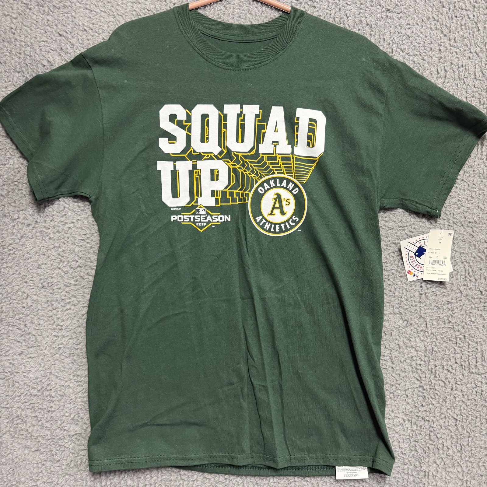 NWT Oakland Athletics MLB Postseason 2019 Squad Up Green Men’s T-Shirt Size M