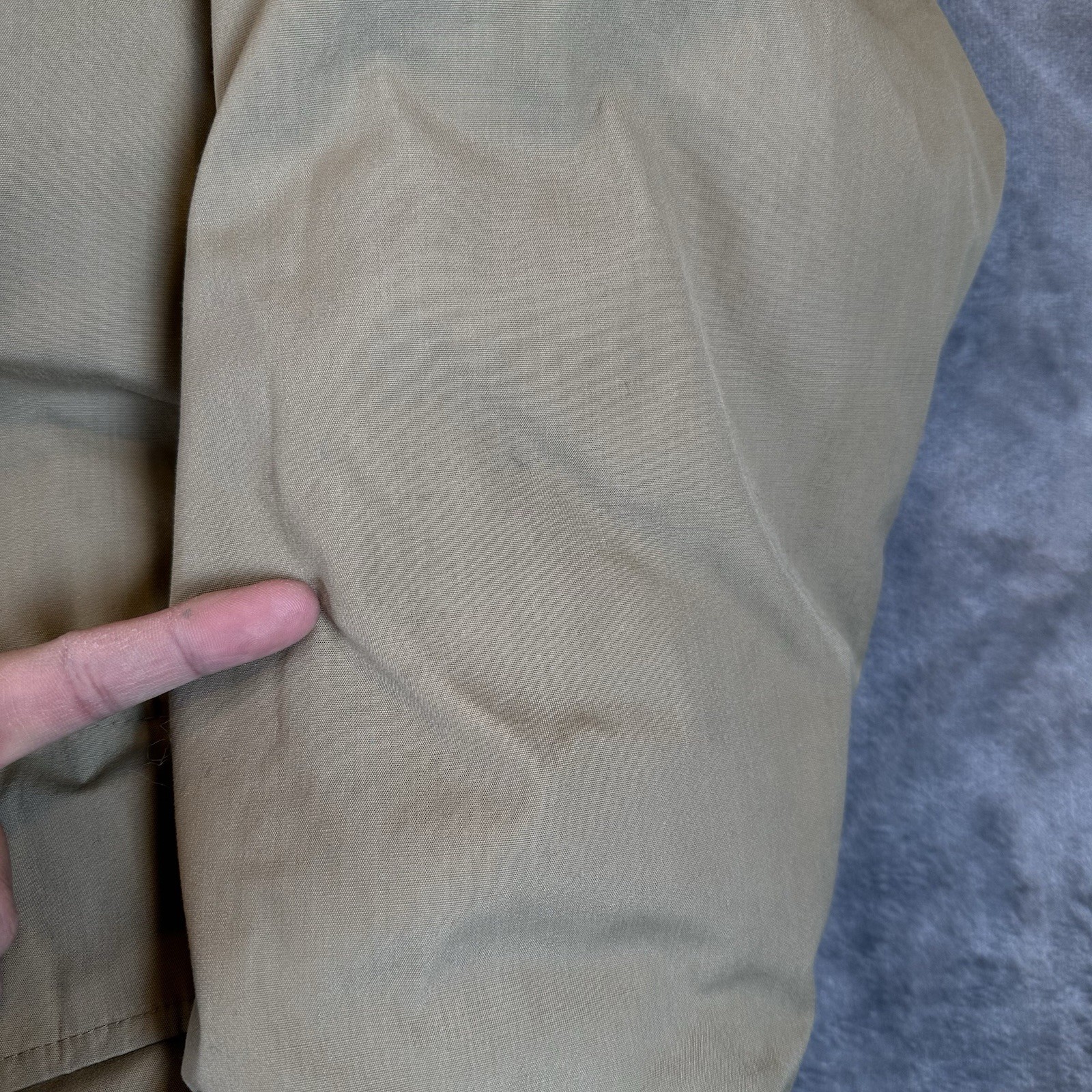 READ Vintage Woolrich Jacket Mens M Beige Goose Down Puffer Winter Coat Parka