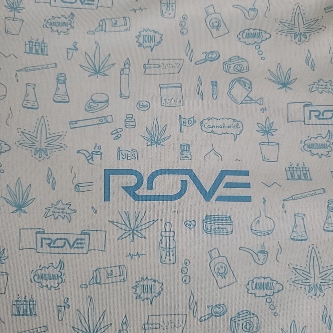 ROVE GOLF Men’s XXL White w/ Cannabis Theme Beaker Pipe Molecules Polo Shirt