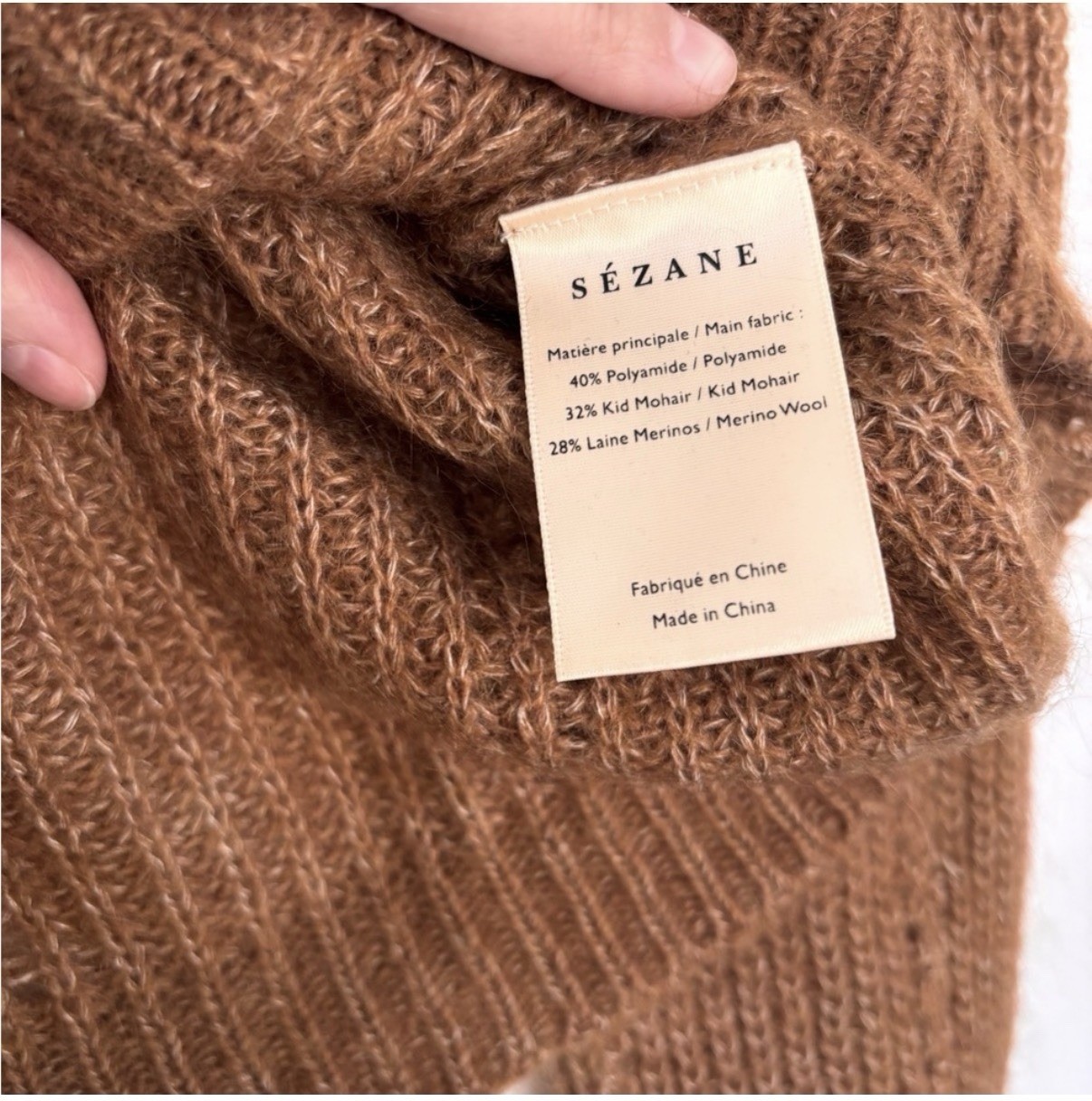Sezane Pauline Brown Sweater Size S