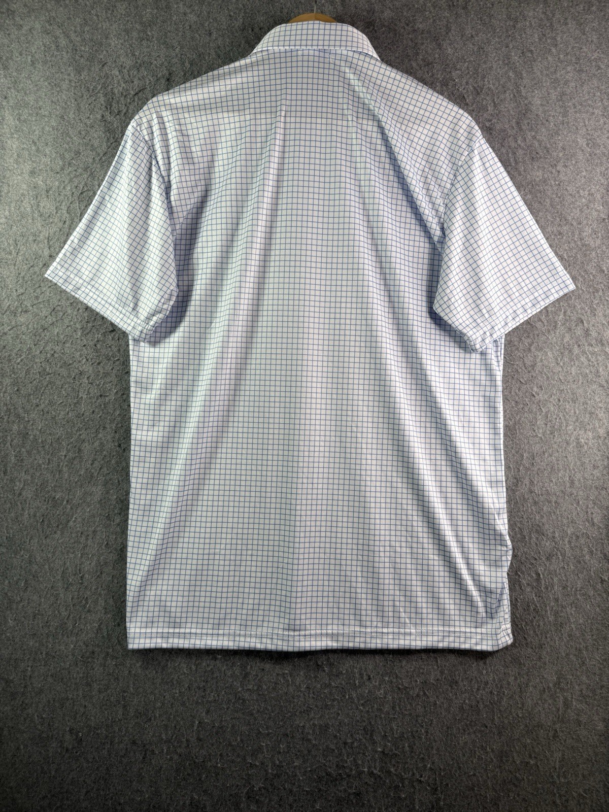 Collars & Co Blue & White Check Dress Collar Polo Shirt Men’s Large NEW