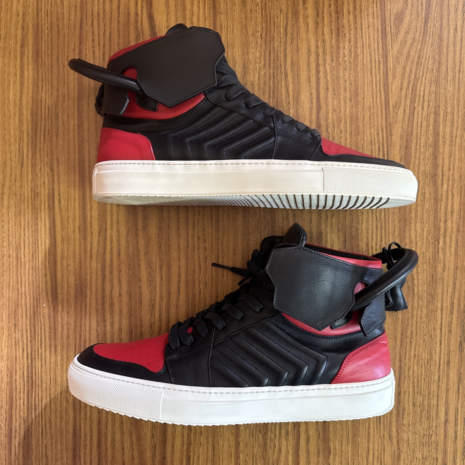 RARE Ronnie Fieg x Buscemi 110MM ‘Bred’ – Size EU 43 US 10 Red/Black Kith Collab