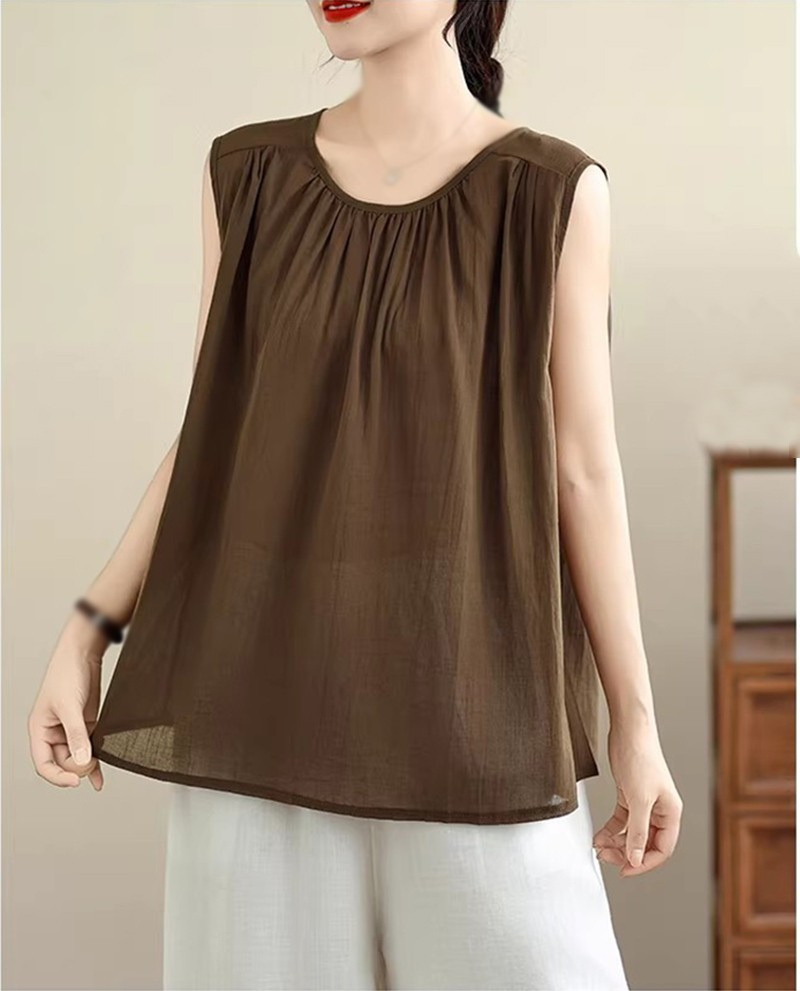 Summer Womens Casual Loose Sleeveless Shirts Tops Blouse Waistcoat Vest