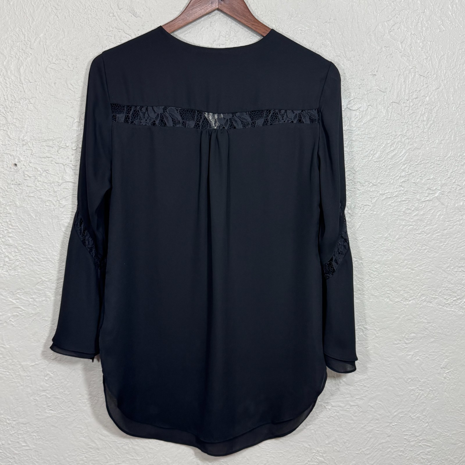 Colleen Lopez Blouse Top 6 Lace Flared Bell Sleeve Whimsigoth Witchy Fairy 90s