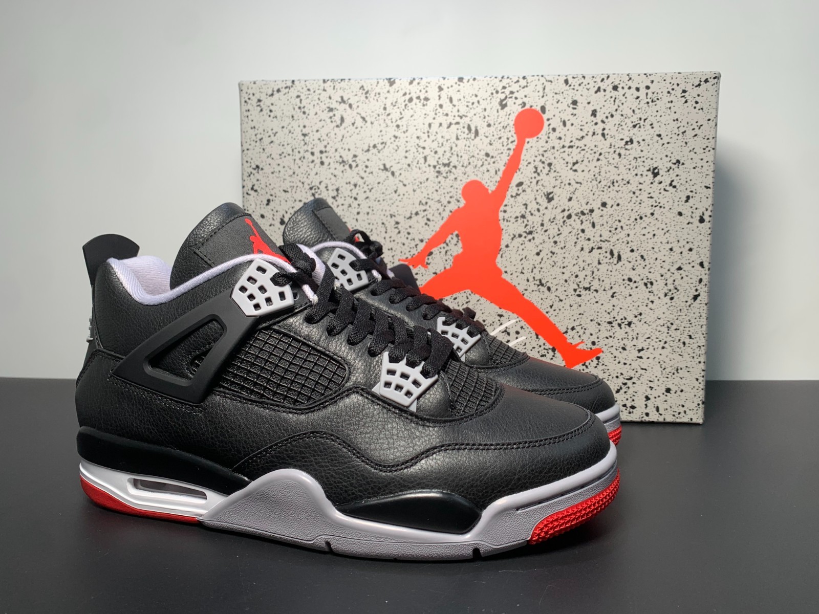 Jordan 4 Retro Bred Reimagined Black/Cement Grey/Red/White FV5029-006 Men