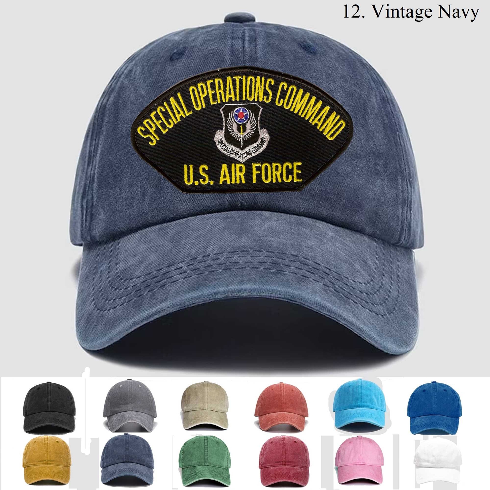 Embroidered Hat Air Force Special Operations Command, Veteran Cap, Trucker Hat