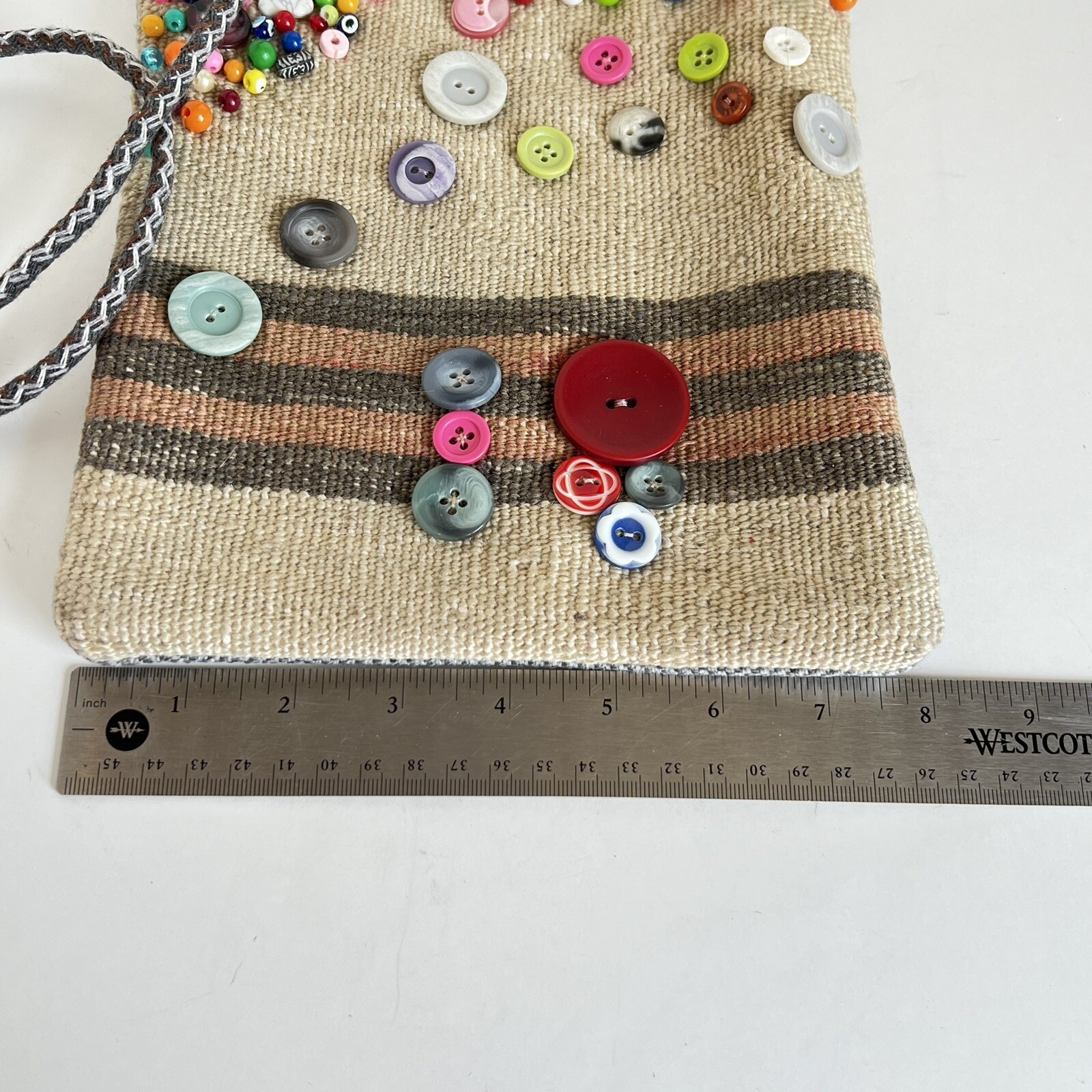 Turkish Anatolian Hand Crafted Shepherd Bag Sack Crossbody Purse Shell Buttons