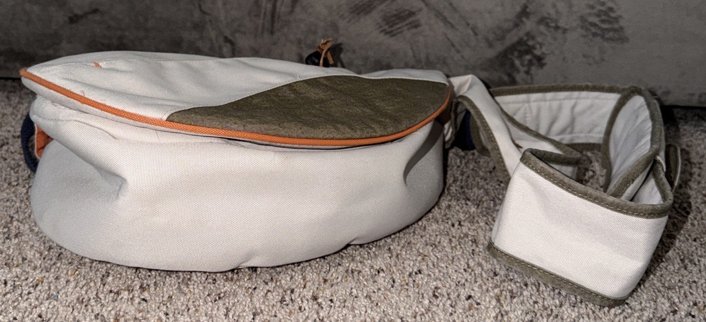 Life Is Good Smile Sling Beige Adjustable Strap Crossbody Messenger Shoulder bag