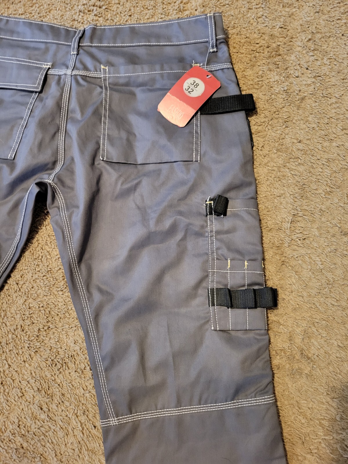 Men’s Construction Pants Utility Carpenter Cordura Knee Reinforced Trousers 38
