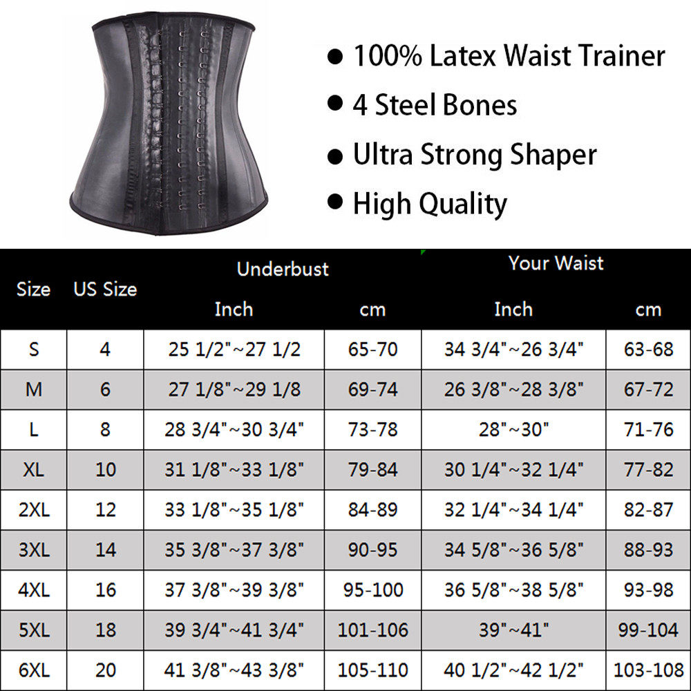 Fajas Reductoras Colombianas Body Shaper LATEX Waist Trainer Corset Shapewear US