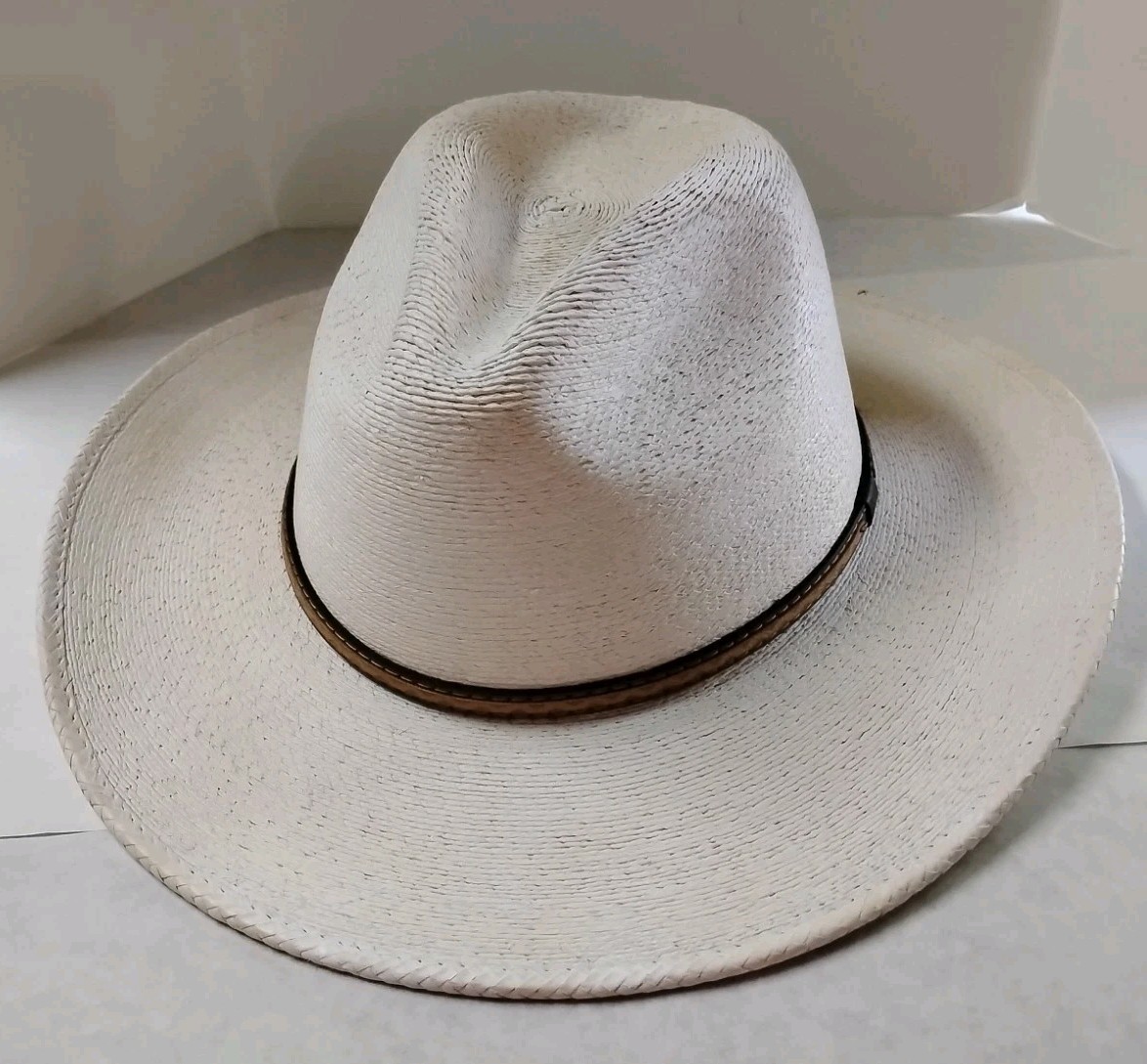Goorin Bros Fedora Mens Large 23″ Ivory Panama Straw Hat Made In Mexico
