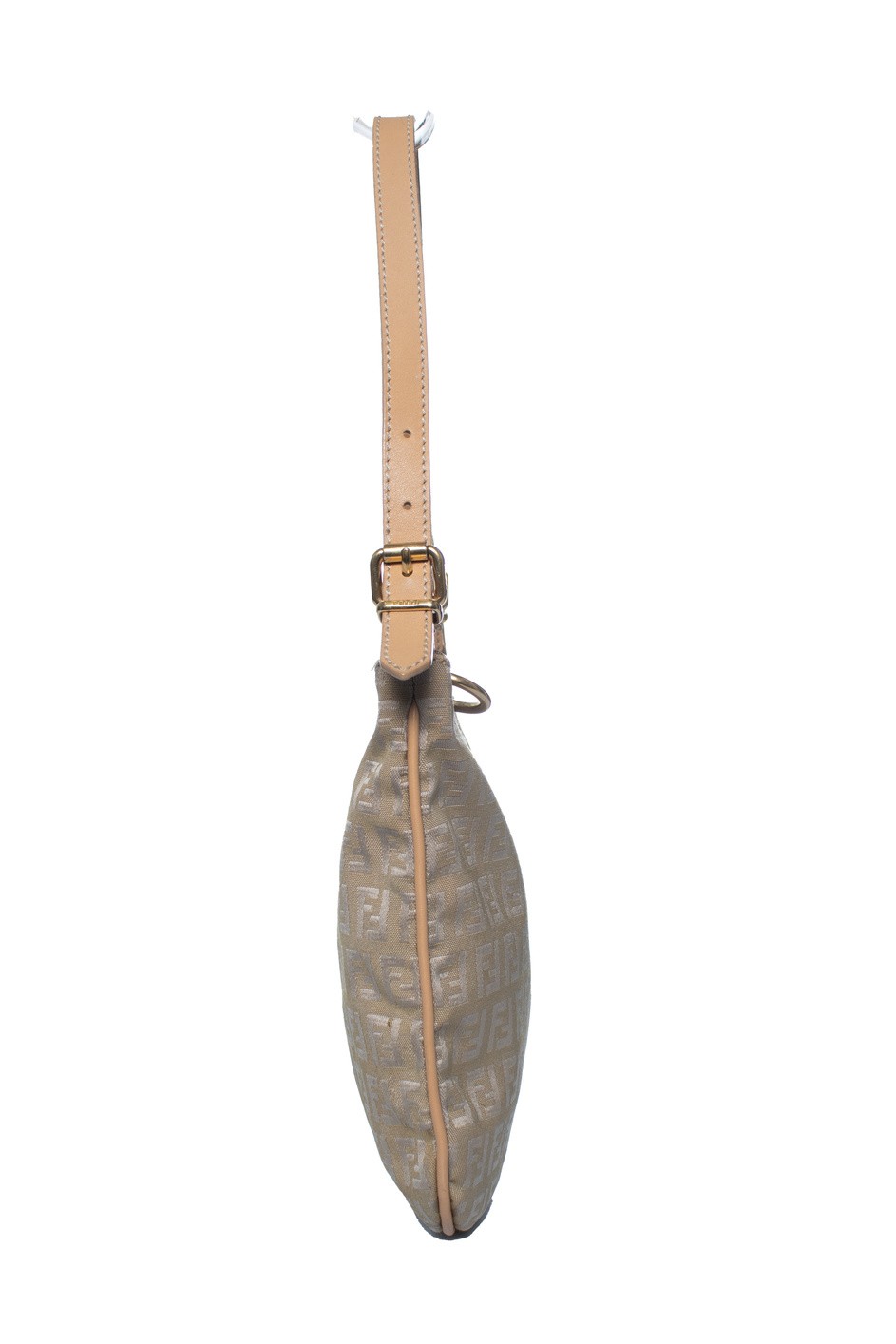 Fendi, Zucchini Ff Oyster Shoulder Bag In Beige Female Brown One Size