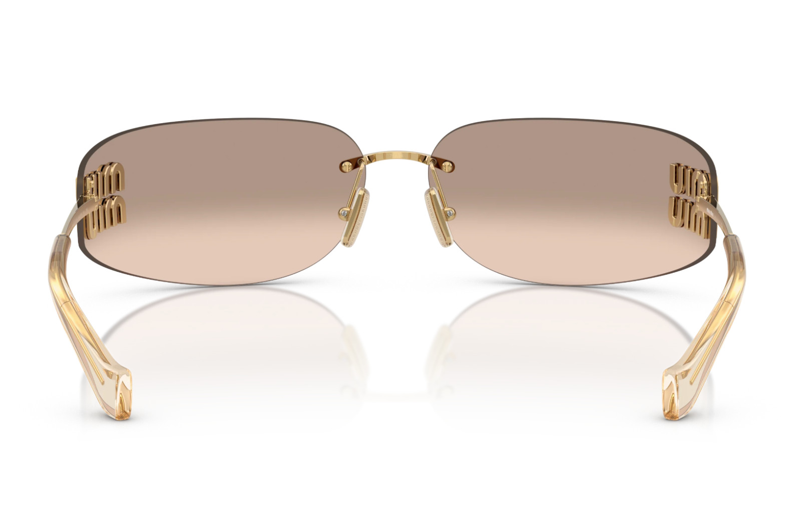 Miu Miu MU A51S 5AK20P Rectangle Sunglasses in Gold/Brown Lens (WITH PACKAGING)