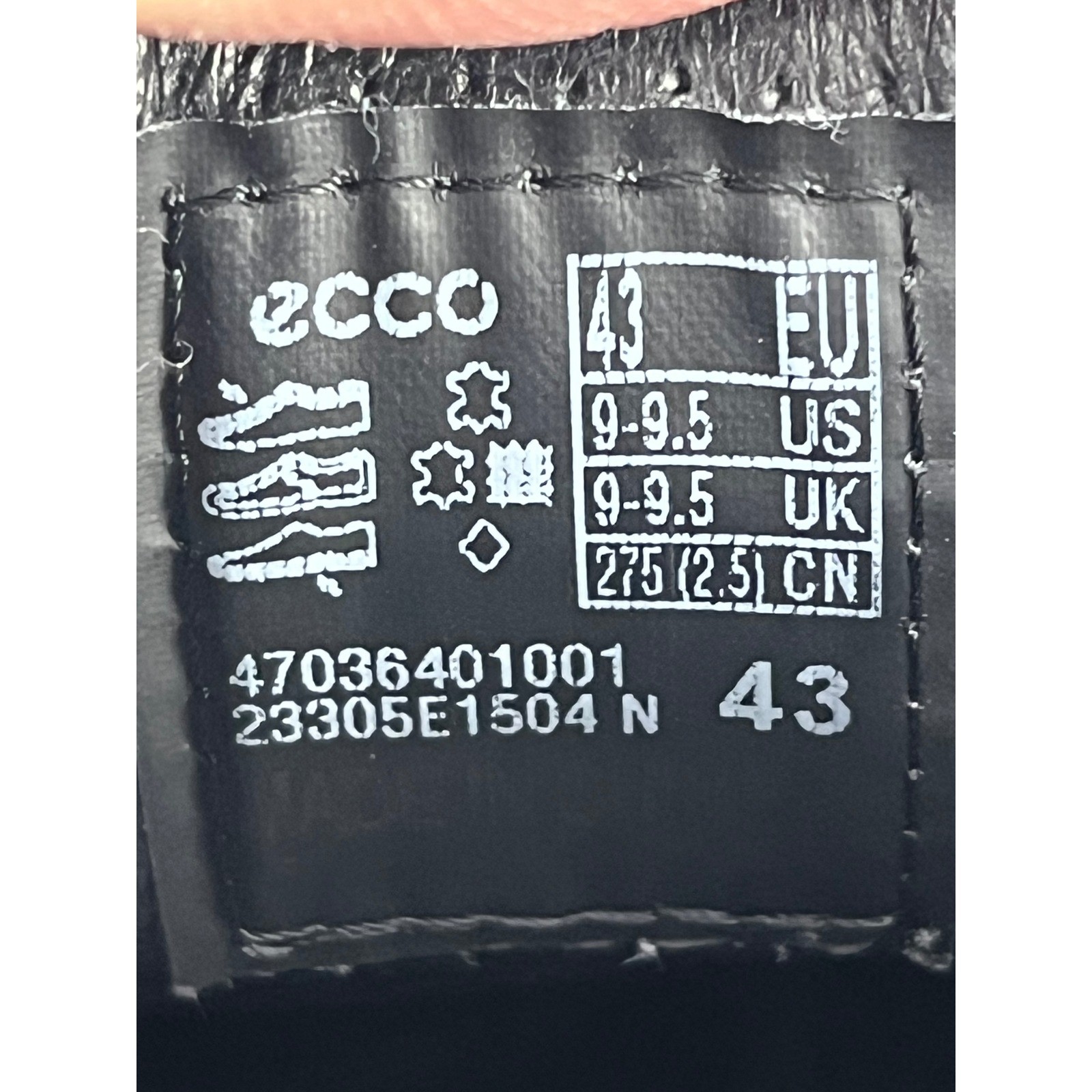 ECCO Soft 7 Sneakers Black Leather Lace Up Men’s EU 43 US 9-9.5 Casual Comfort
