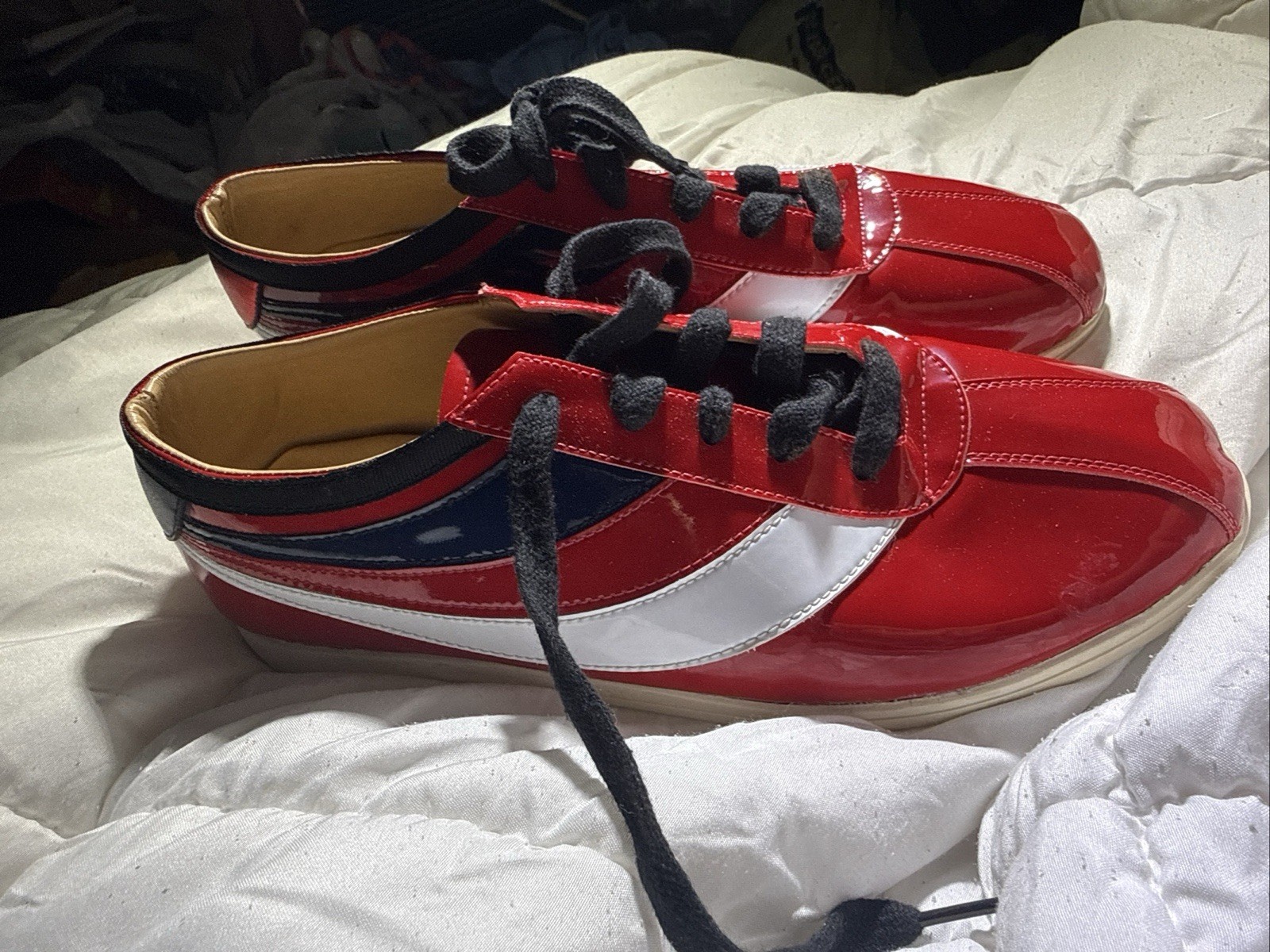 Gucci Falacer Hebron Web Patent Leather. U.S Size 7 men 8 women EU 41 Red Multi
