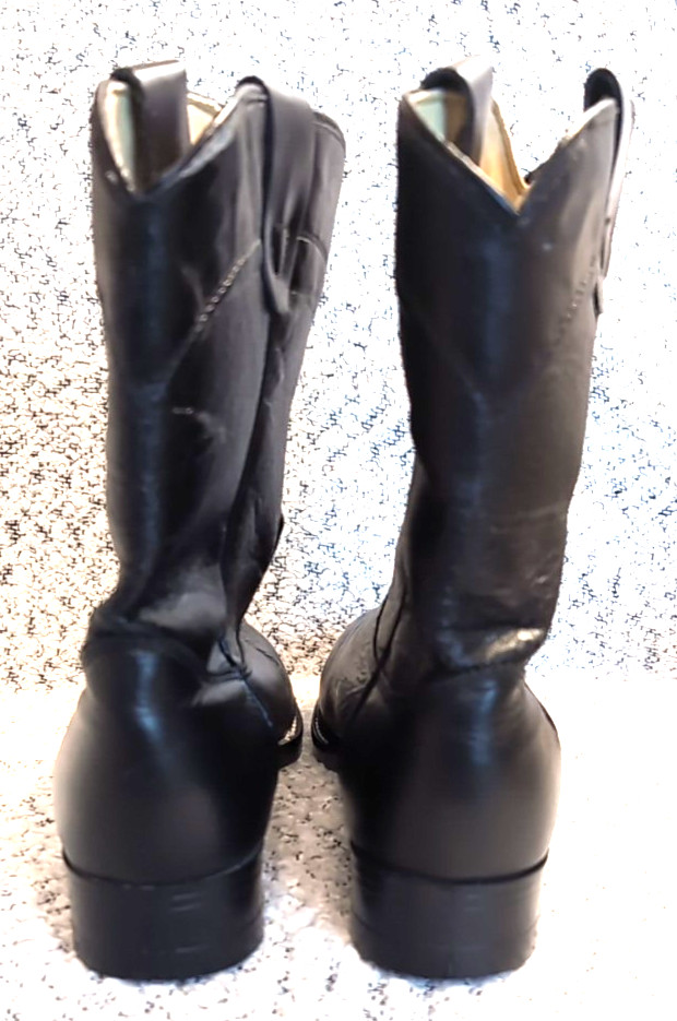 Texas Brand Black Leather Western Cowboy Boots Size 6 D -Style B 2800