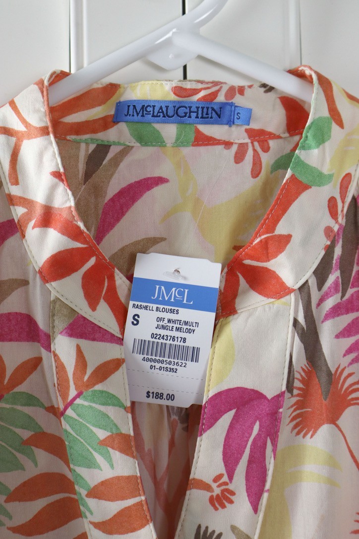 J. MCLAUGHLIN NWT $188 Rashell Jungle Melody Floral Shirt Top Size Small