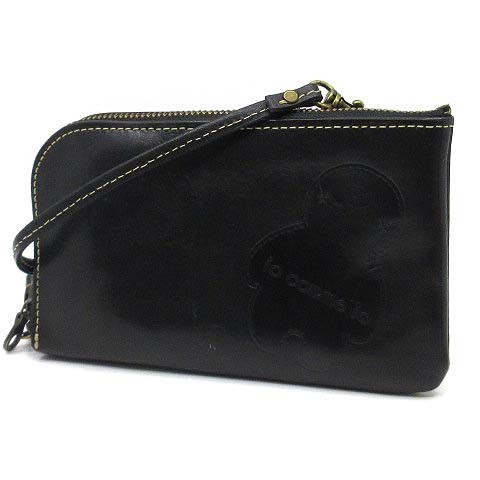 io comme io Leather Wallet Black 11cm x 18cm (4.3″ x 7.1″) Used B Grade