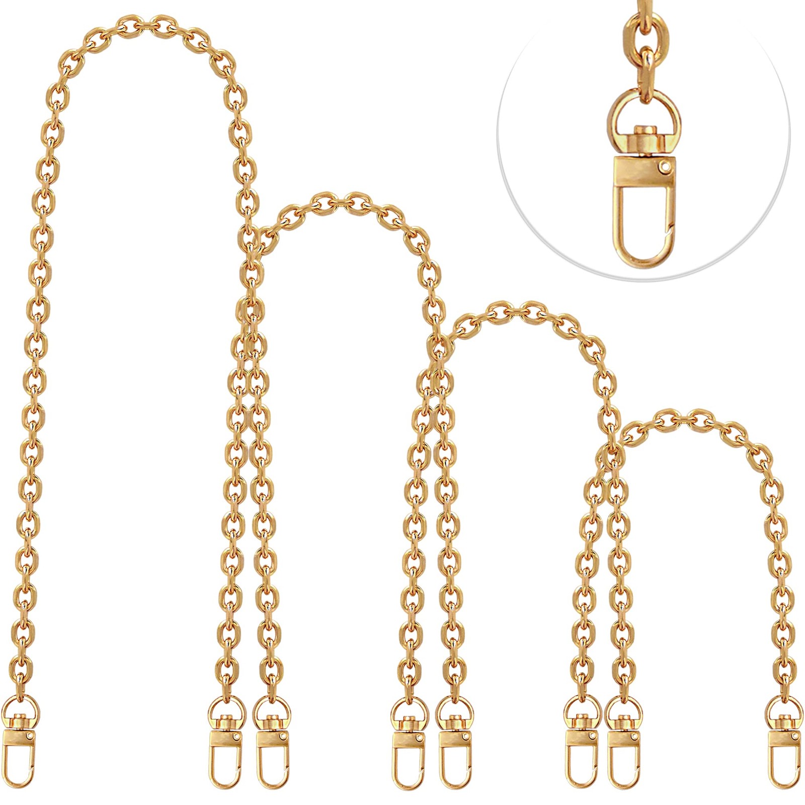 4 Pcs Different Size Purse Chain Strap Cross body Chain Strap Replacement Cha…