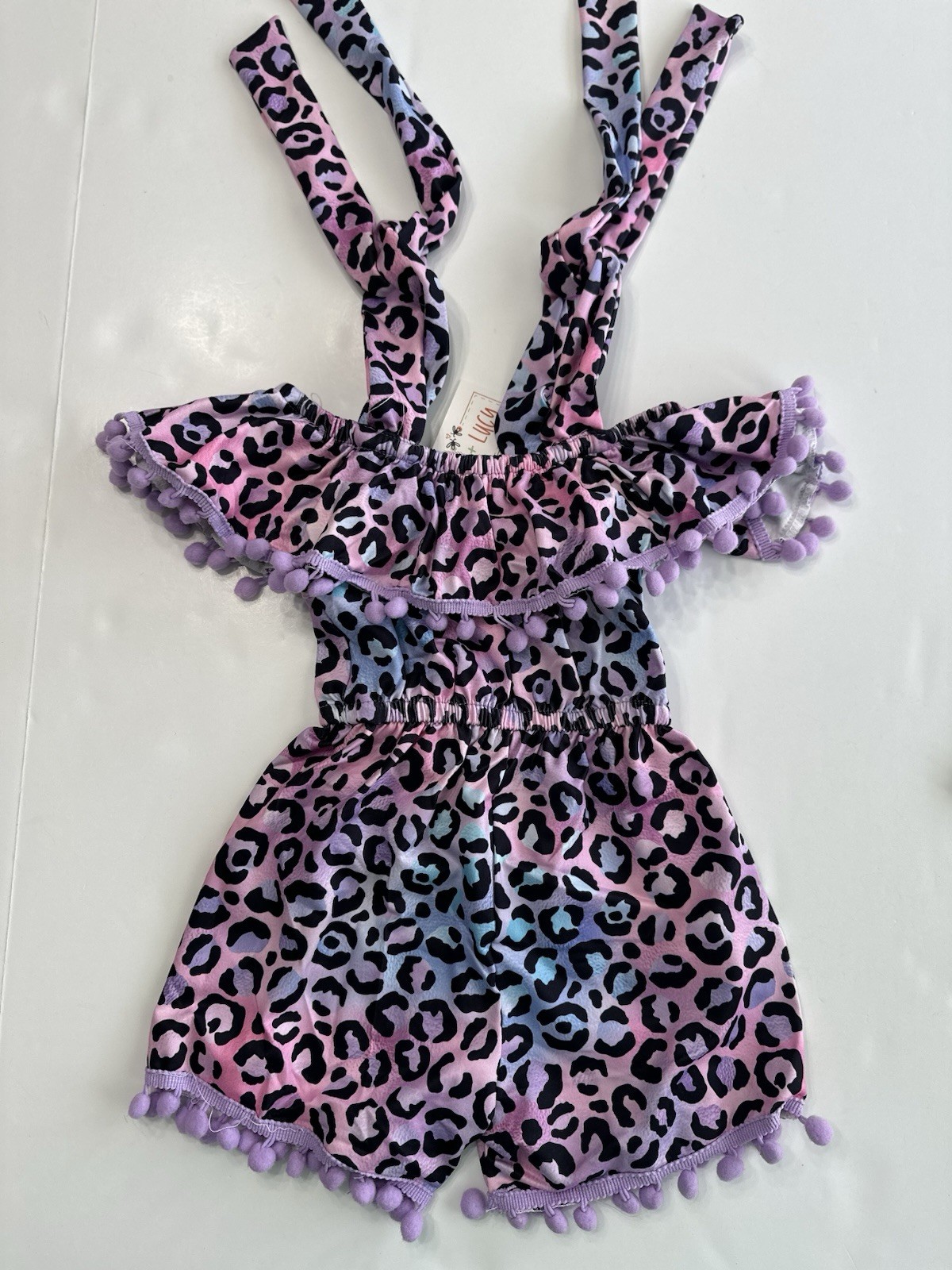 Pete & Lucy Free Purple Leopard Baby Romper Size 0-6 Months NEW NWT