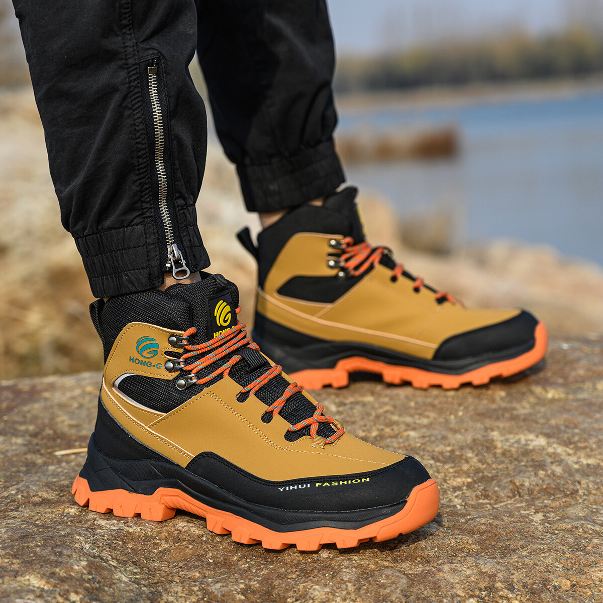 Mens Waterproof Work Boots Steel Toe shoes Safety Shoes Indestructible Non Slip