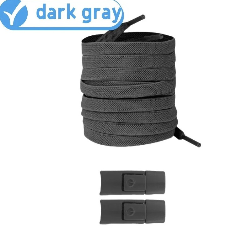 1pair Elastic No-Tie Shoelaces Press Lock Flat Sneaker Laces for Kids Adults