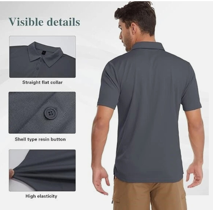 Tactical Casual Men’s Short Sleeve Polo T-Shirt Combat Top Shirt Quick Dry Sport