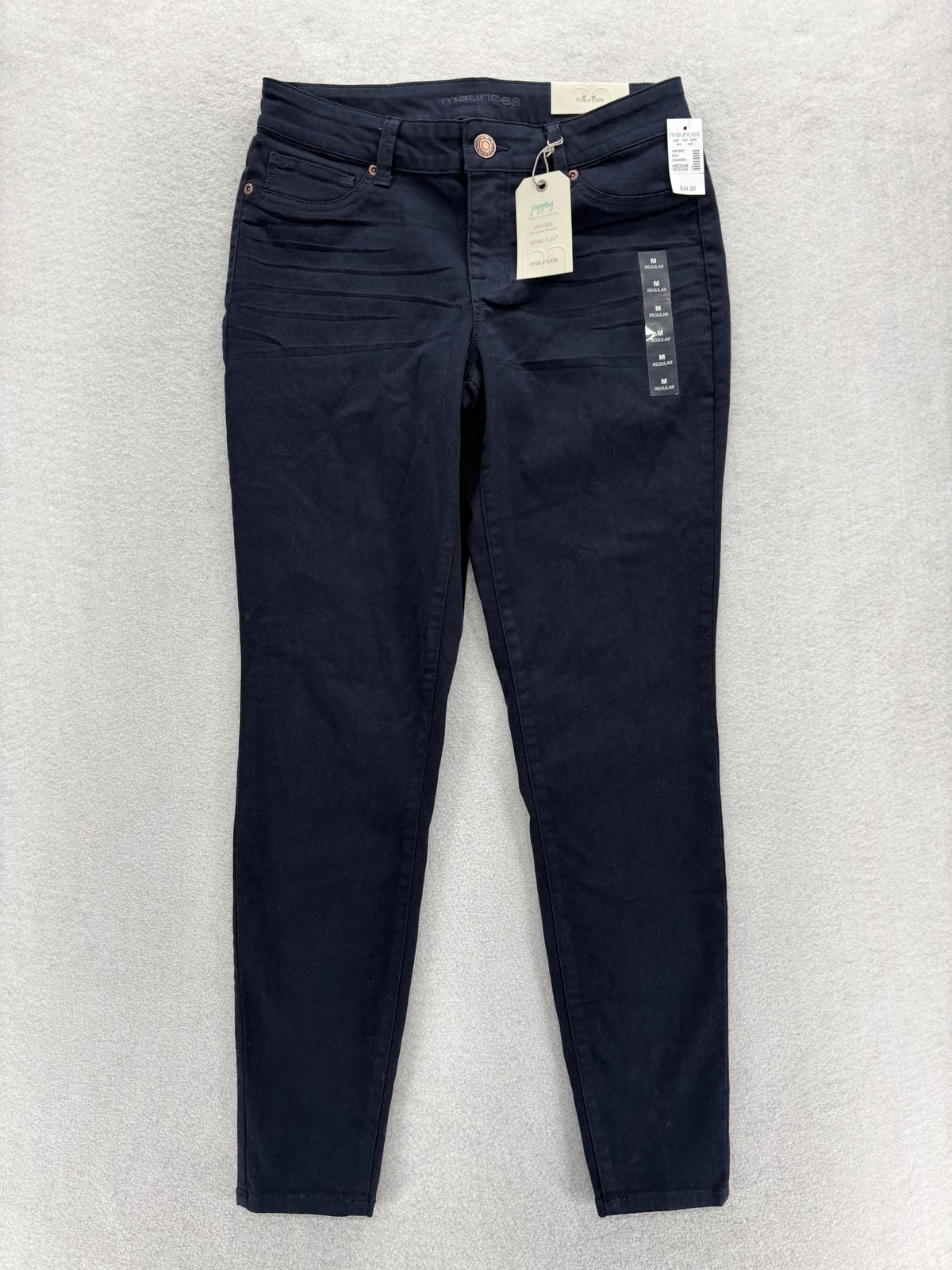 Maurices Denim Flex Jegging Jeans Womens Medium Blue Dark Wash Mid Rise Pants