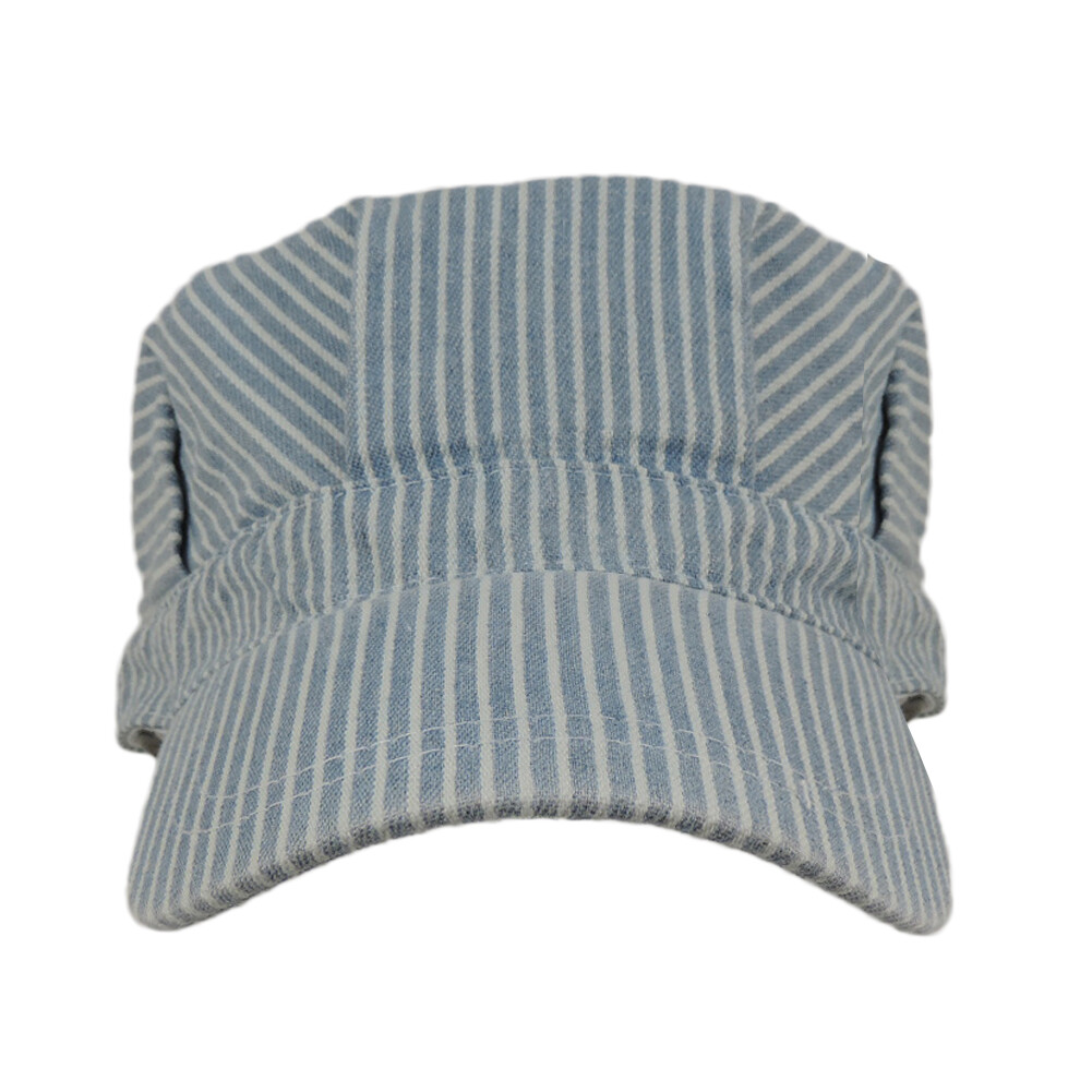 Adult’s Adjustable Blue and White Striped Railroad Engineer Train Conductor Hat