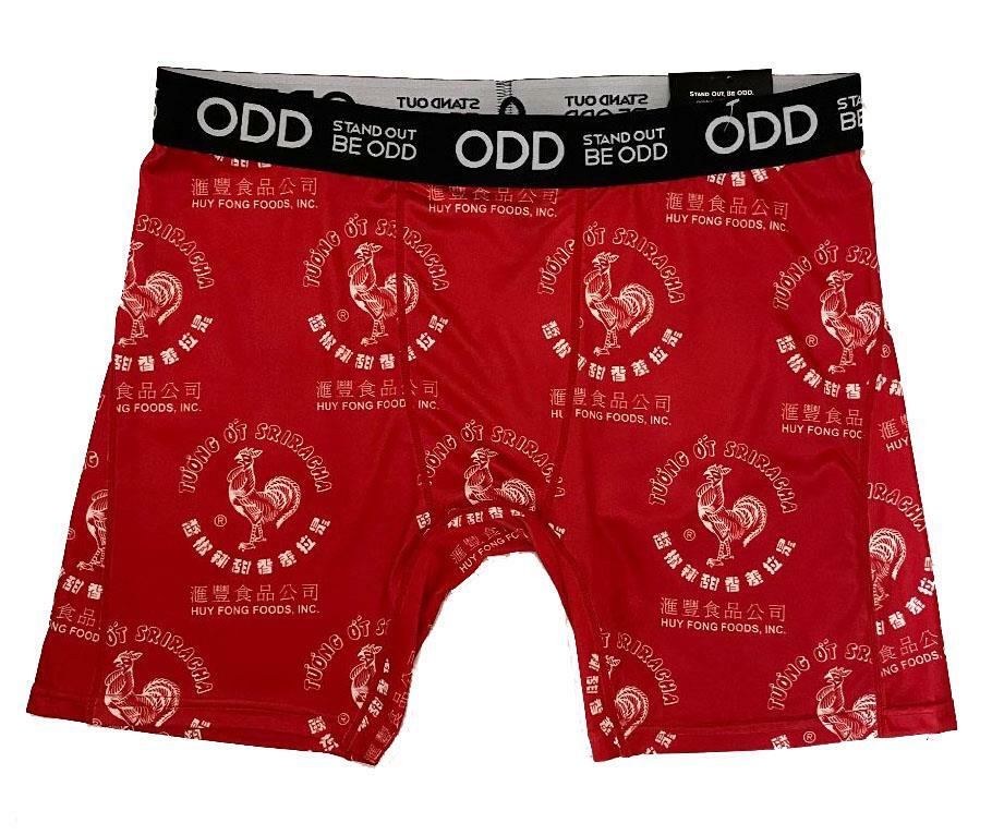 STAND OUT BE ODD Huy Fong Foods Tuong Sriracha Hot Sauce Red Briefs Men’s NWT