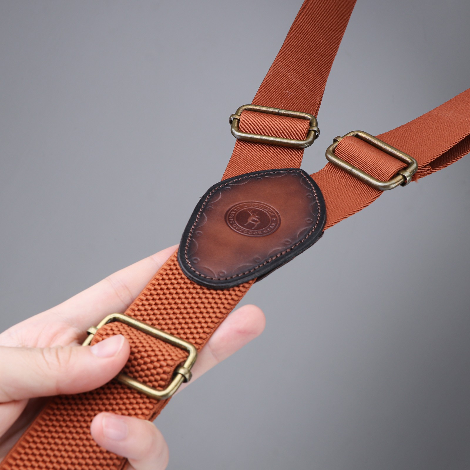 Tourbon Men Suspenders Y Back Button Clip/Hook Attach Pants Braces Adjust Strap
