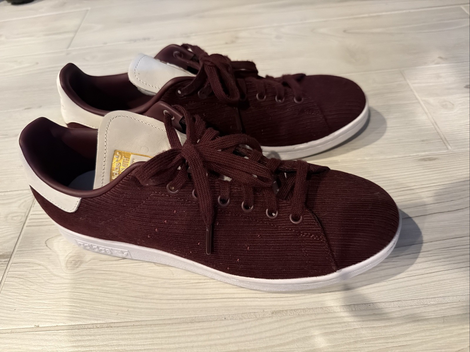 Adidas Originals Stan Smith Maroon Suede 3M Reflective Sneakers Size 12