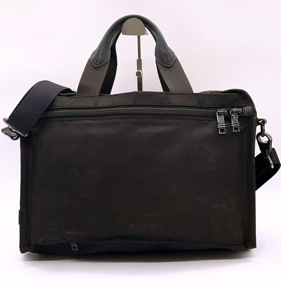 TUMI Alpha Expandable Organizer Briefcase Black Nylon Business Bag Authentic