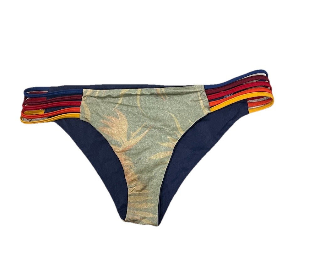 Aviator Nation Tropical Print reversible strappy bikini bottom Size Large