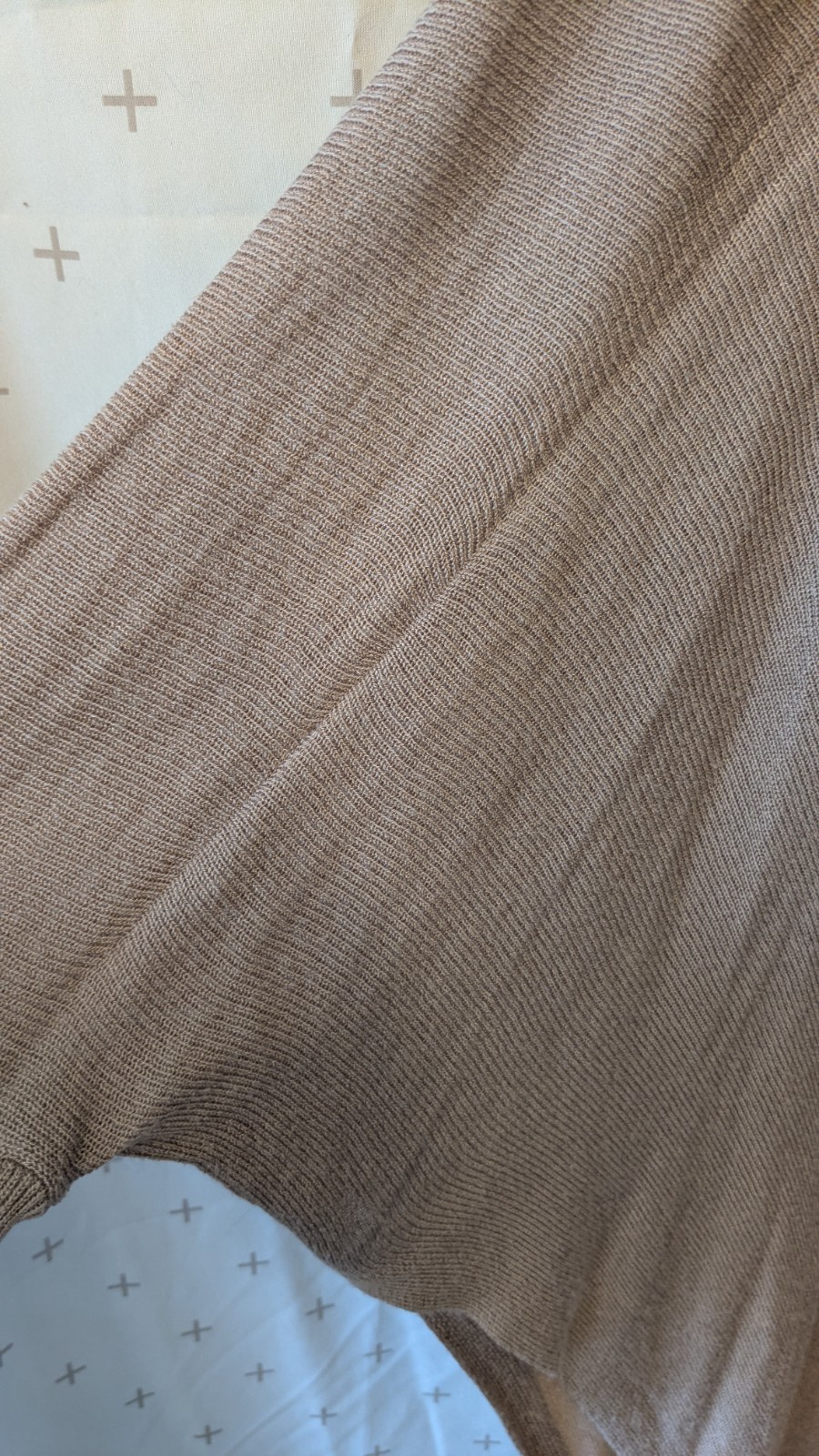 Forever 21 plus size 1X dolman style open front drape cardigan in taupe