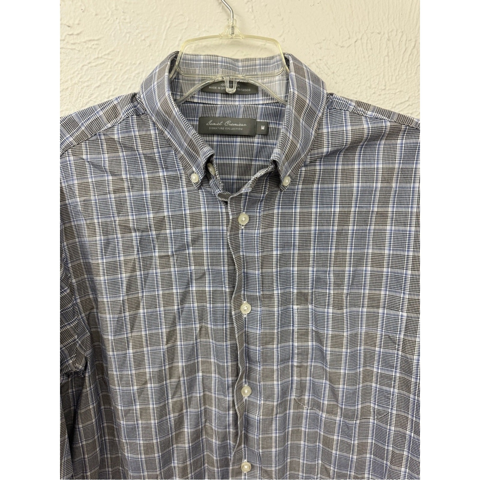 Daniel Cremieux Signature Collection Glen Plaid Button Down Shirt Men’s Medium