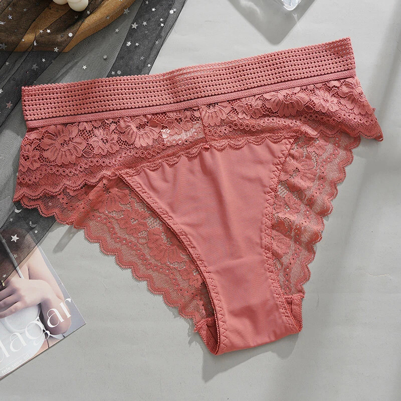 5 Pack Lot Womens Sexy Panties Lingeries High Waist Lace Underwear Thongs Brief