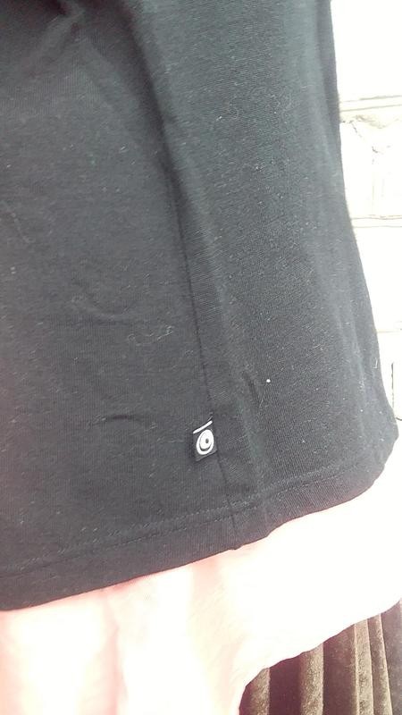 Layered Look Black Knit Sweater With Coral Collar Size L