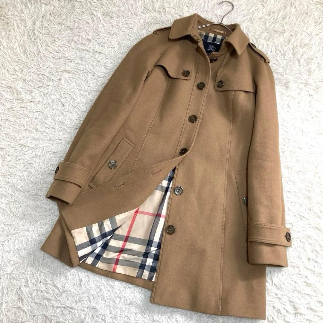 Burberry London wool coat 38 M mega check camel