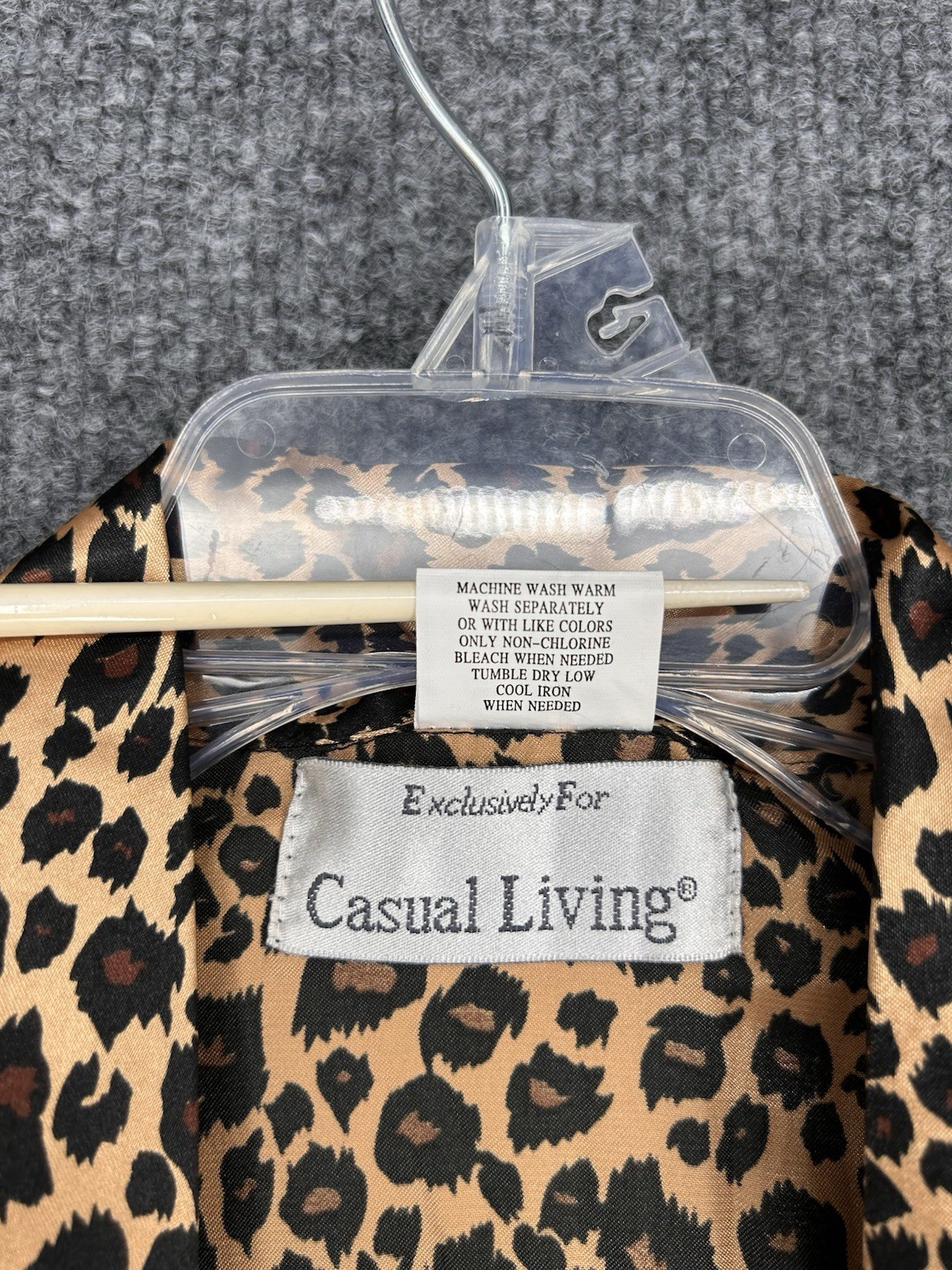 Casual Living Leopard Print Long Sleeve Pajama Set In Bag Womens L Lounge Cozy