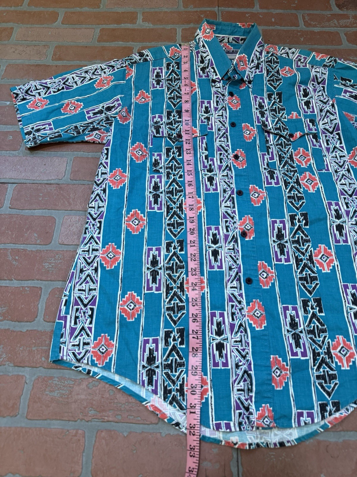 Vintage 90’s Plainsman Aztec Print Western Button Shirt Mens XL